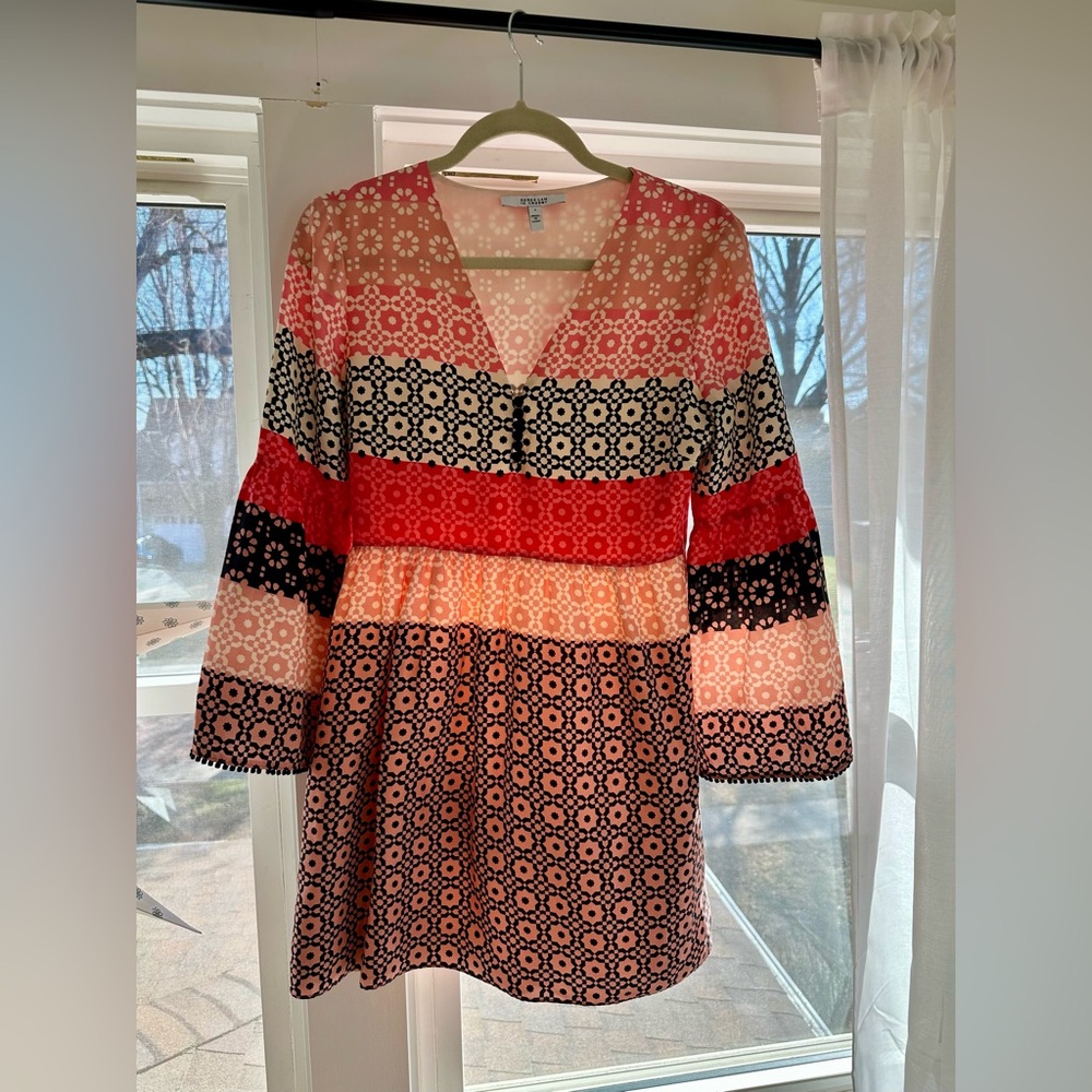 Derek Lam 10 Crosby Multicolor Floral V-Neck Dress